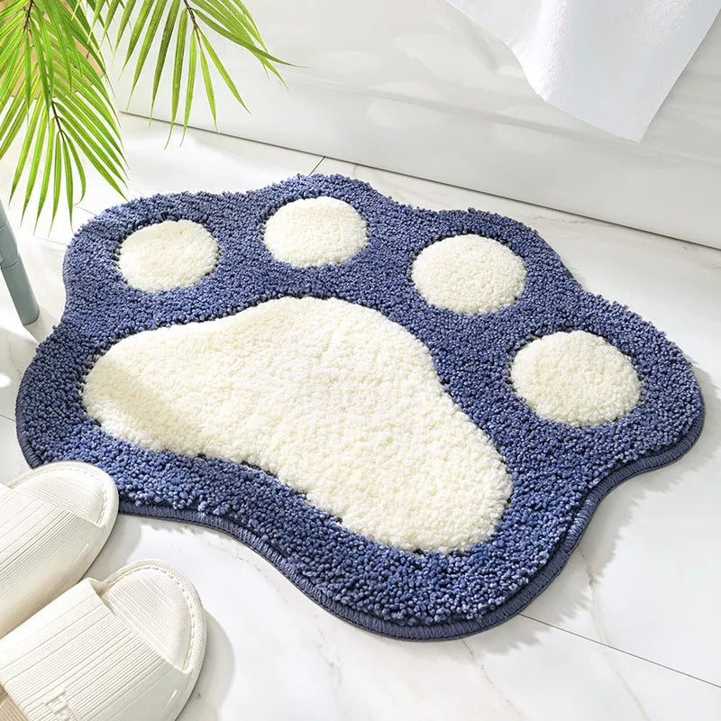 Anti-slip chemical fibre bathroom mat in grey, 400mm x 600mm, placed on a bathroom floor