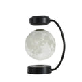 Magnetic levitation moon lamp floating above base with touch controls and 3-colour lighting