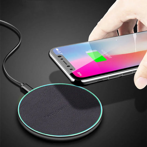 Black aluminium 10W wireless fast car charger for Apple Samsung Huawei Xiaomi phones
