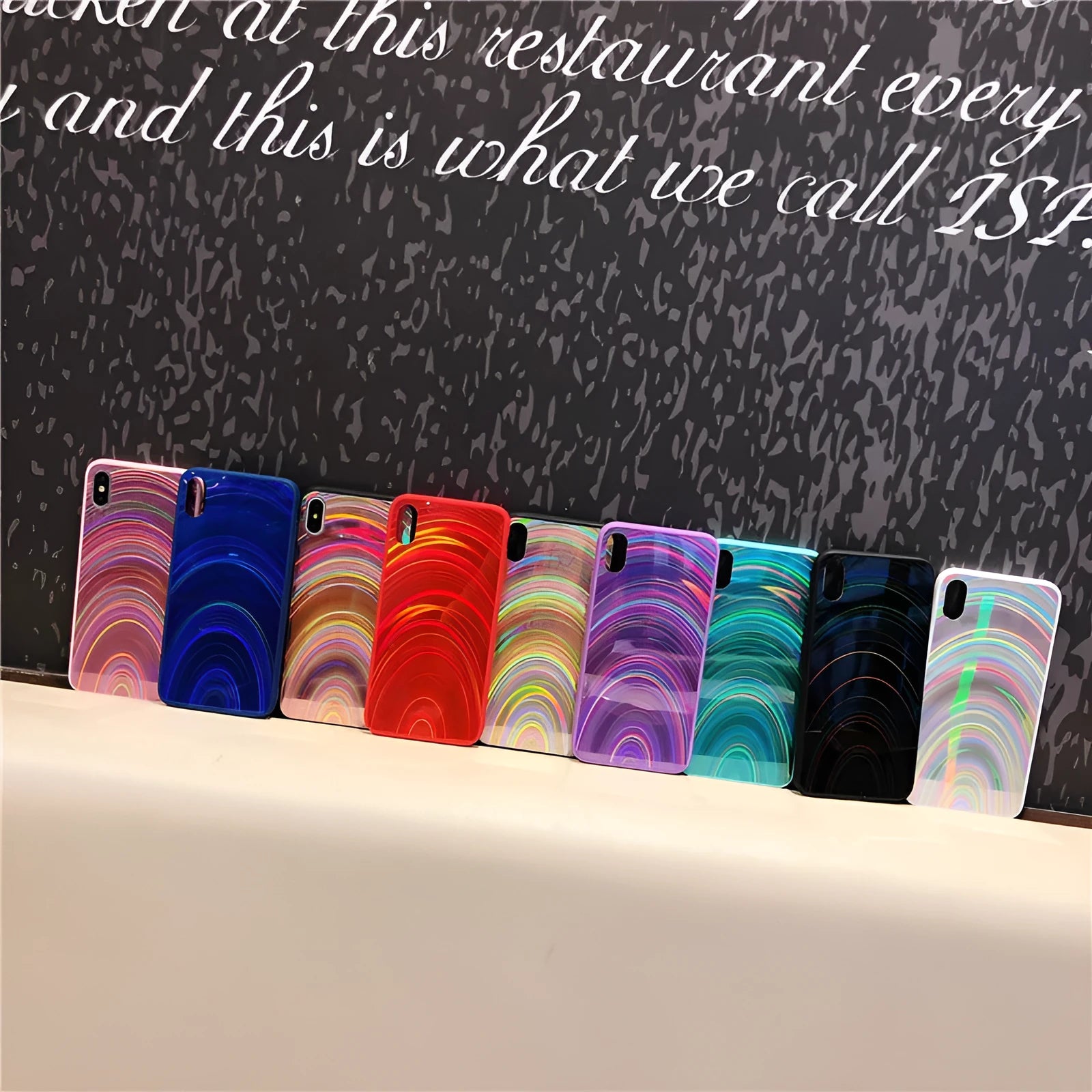 Marble pattern shockproof silicone phone case for Samsung Galaxy models on a table.