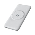 Maiduo mint green MagSafe magnetic wireless power bank with back clip, shown next to an iPhone.
