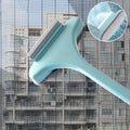 Extendable window cleaning brush with dual-sided scrubber head and crevice tool for screens and glass