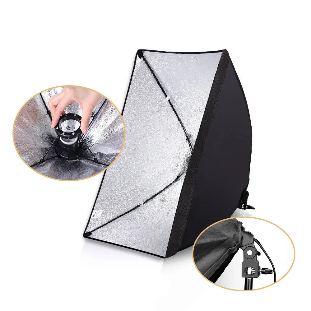 LIBEN photography lighting kit with tripod, soft light cloth, and reflective backdrop for smartphone studio shooting