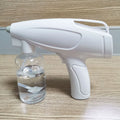 White handheld cordless electric disinfectant sprayer with USB-C charging port