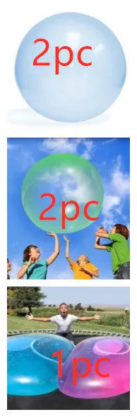 Inflatable TPR bouncy ball in pink, yellow, green, and blue colours with size options from 40 cm to 120 cm diameter
