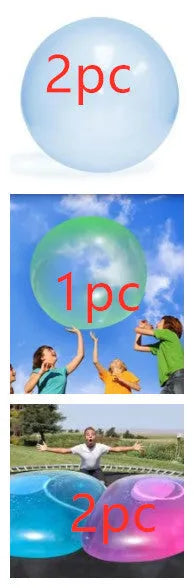 Inflatable TPR bouncy ball in pink, yellow, green, and blue colours with size options from 40 cm to 120 cm diameter