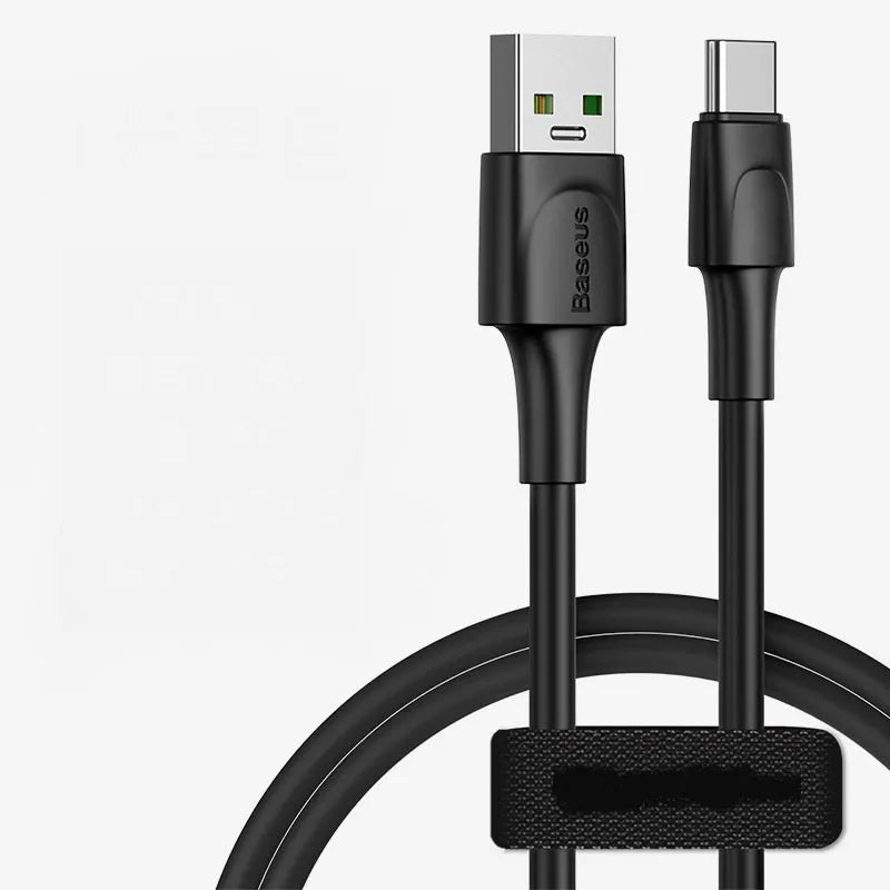 Baseus black and white Micro USB fast charging cables for Android phones showing 1m and 2m length options