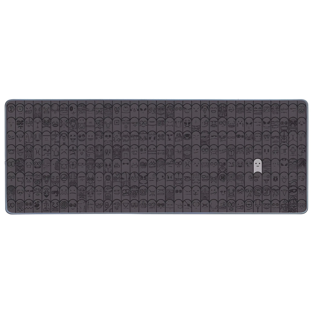 EXCO large grey cloth gaming mouse pad wrist support rest on a desktop.