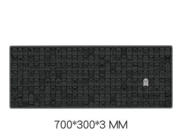 EXCO large grey cloth gaming mouse pad wrist support rest on a desktop.