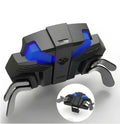 Black PS4 gamepad back button attachment with two rear paddles and a 3.5mm headphone jack.