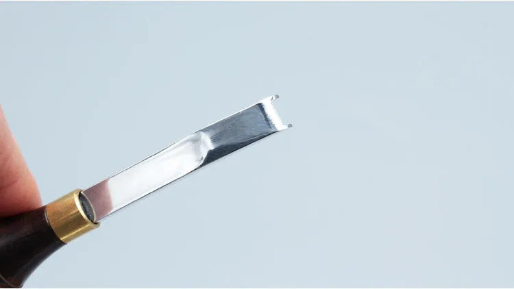Leather wide shovel edge thinning knife for professional barber texturising