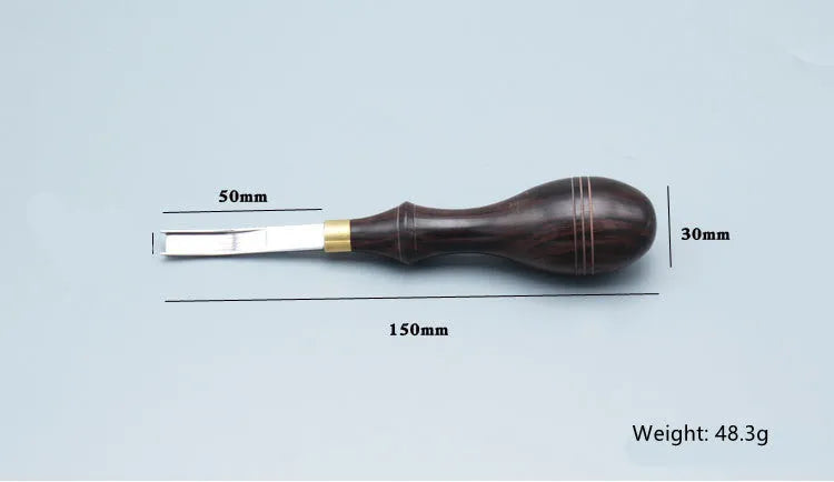 Leather wide shovel edge thinning knife for professional barber texturising