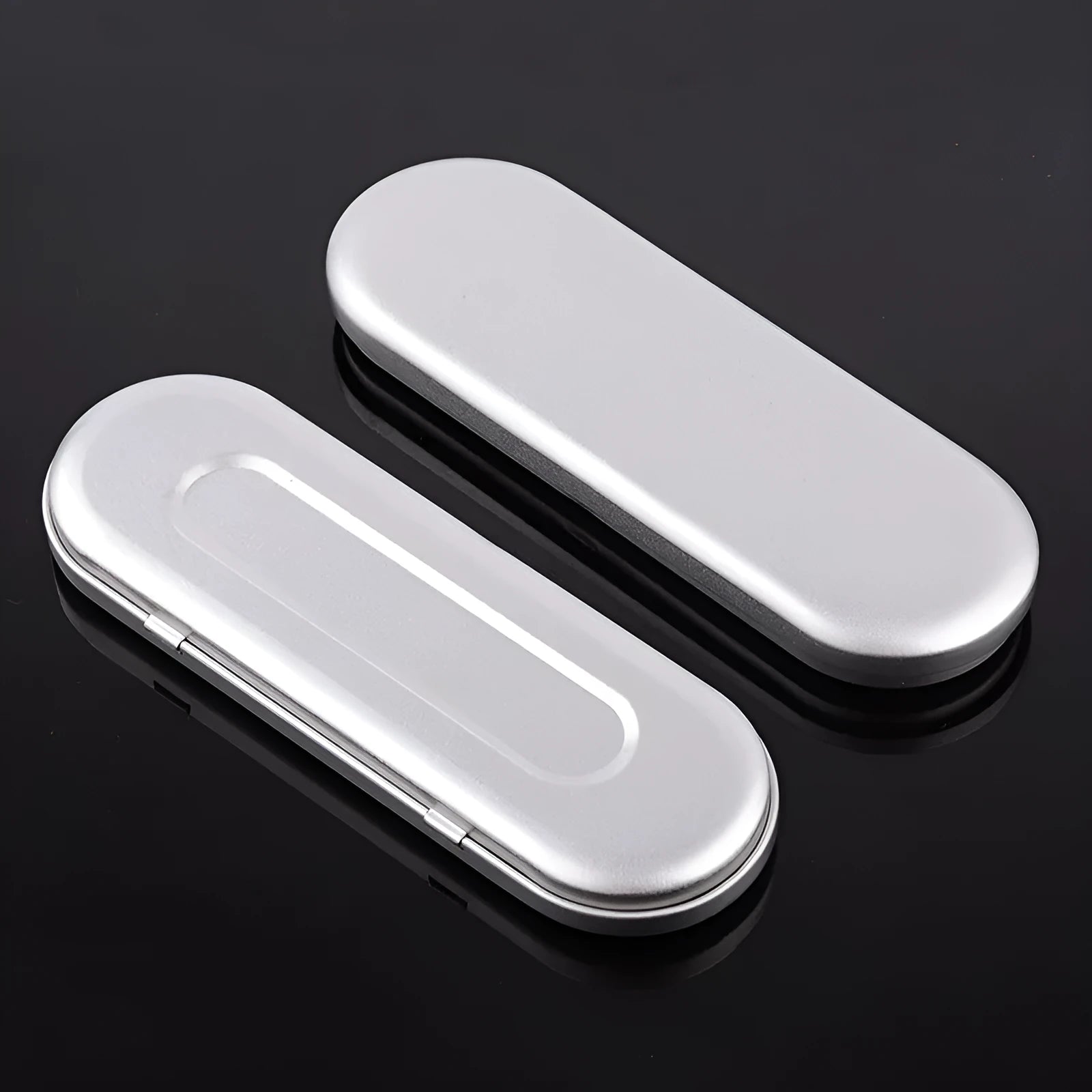 Rectangular tinplate cosmetic box in 175x60x18mm size with frosted iron offset printing finish