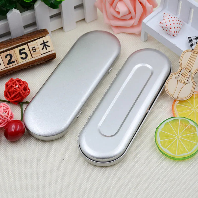 Rectangular tinplate cosmetic box in 175x60x18mm size with frosted iron offset printing finish