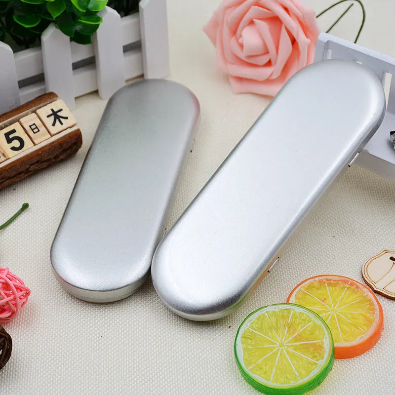 Rectangular tinplate cosmetic box in 175x60x18mm size with frosted iron offset printing finish