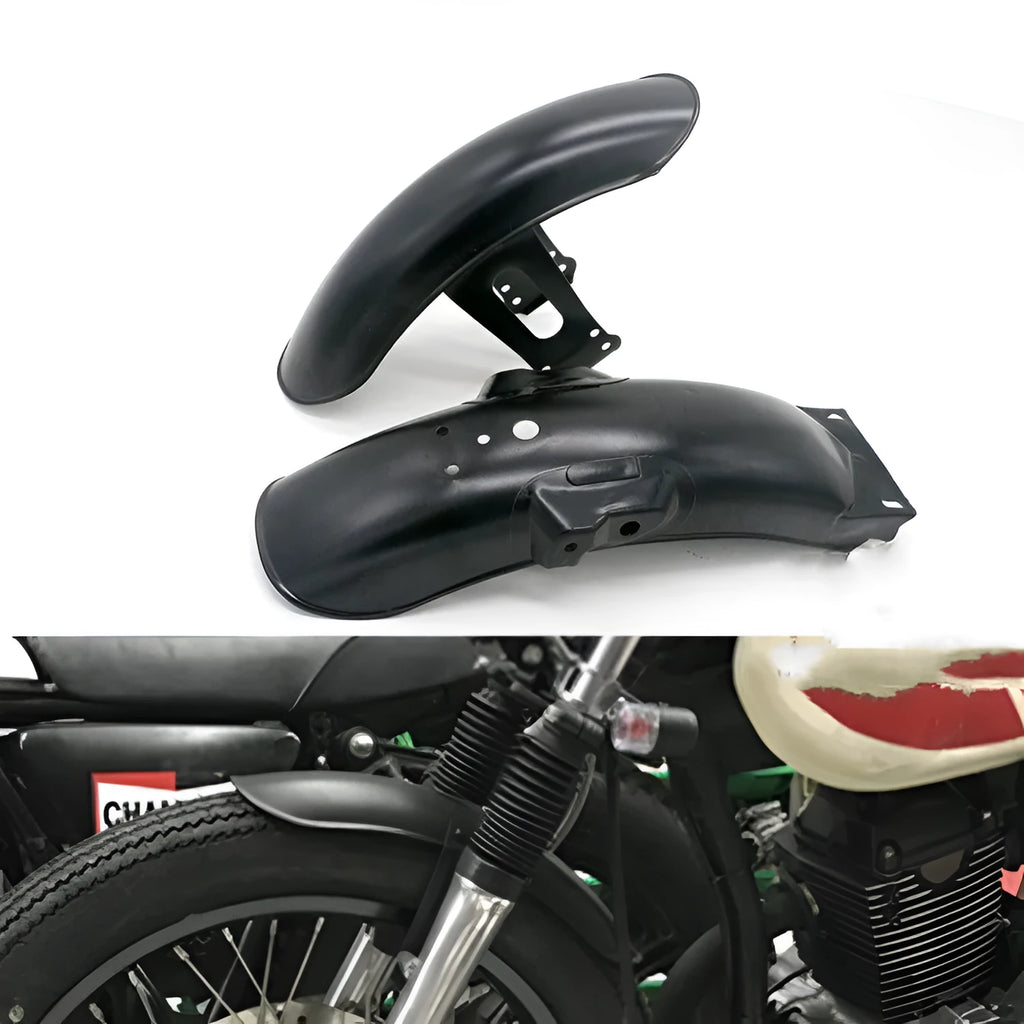 32cm black steel front fender mudguard for Honda CG125 motorcycle on white background