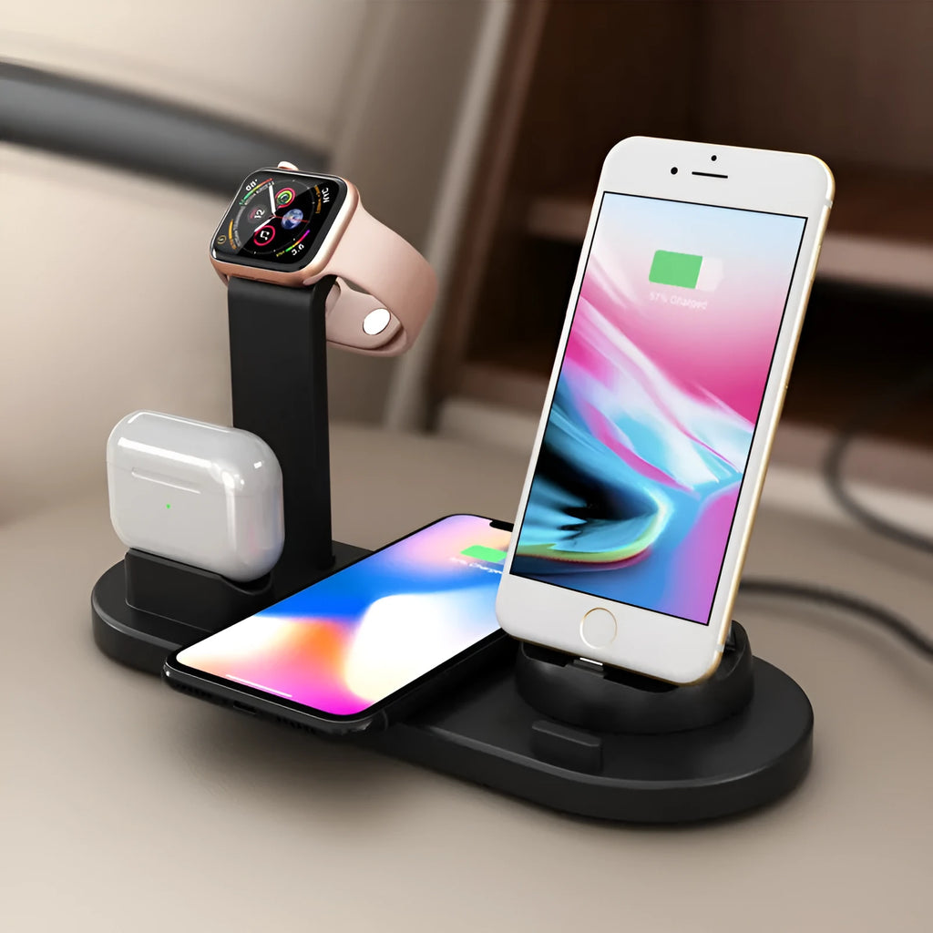 Three-in-one wireless charging bracket for iPhone, Apple Watch and AirPods with USB connection