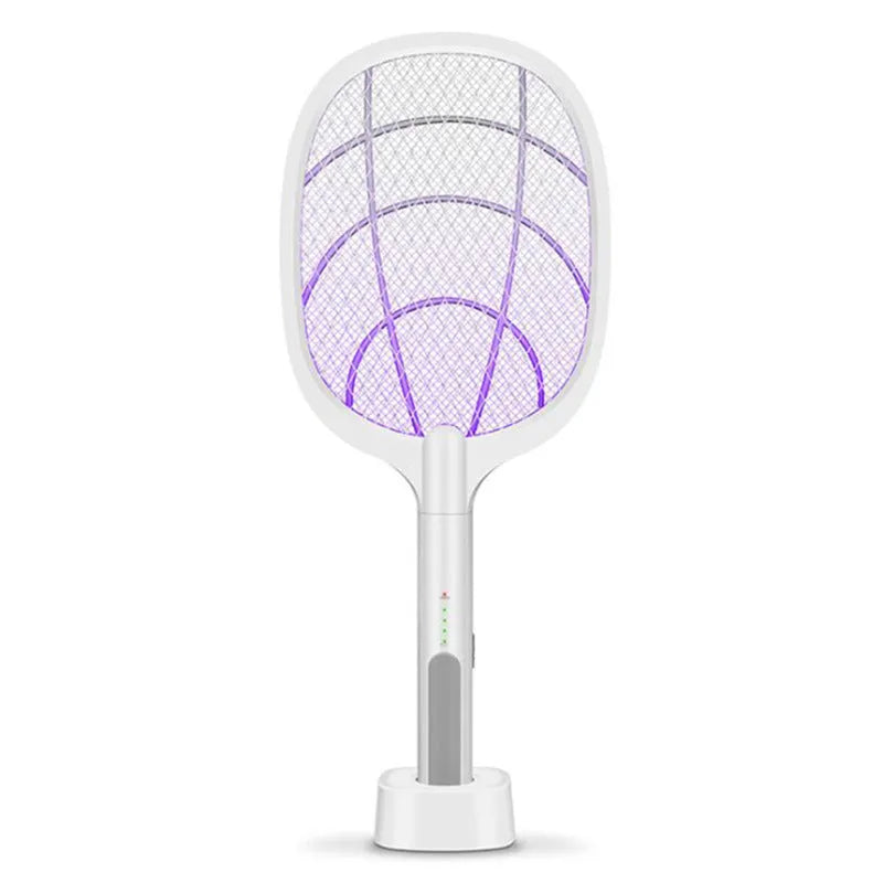 USB rechargeable electric mosquito swatter with 3000V grid and nickel-zinc iron outer net