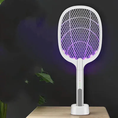 USB rechargeable electric mosquito swatter with 3000V grid and nickel-zinc iron outer net
