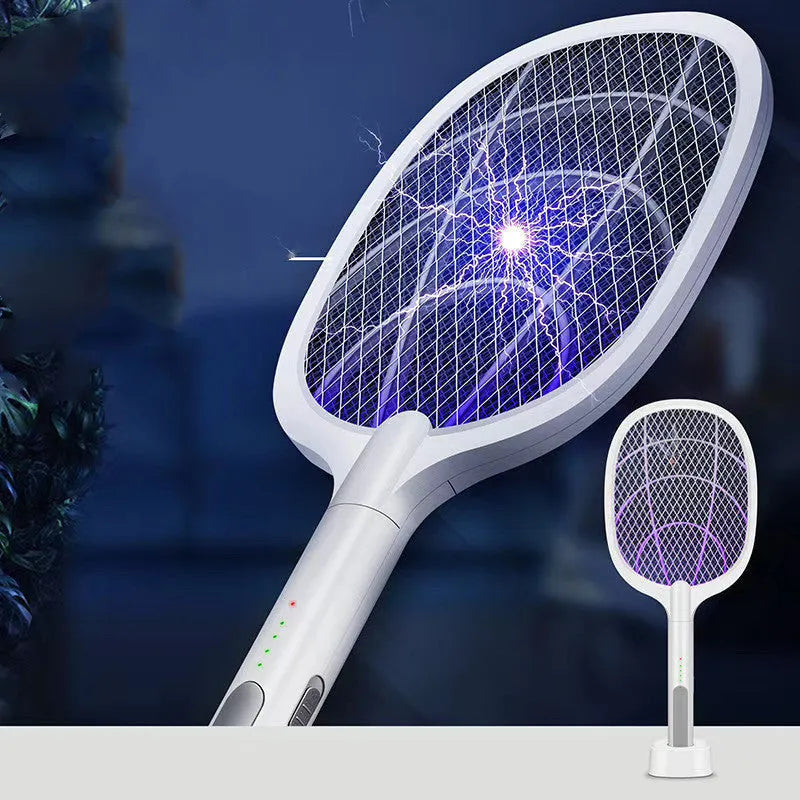 USB rechargeable electric mosquito swatter with 3000V grid and nickel-zinc iron outer net