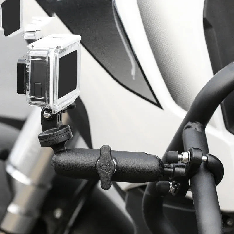 MOTOWOLF motorcycle driving recorder bracket base, aluminium alloy, 360 degree rotation, mirror or handlebar mount