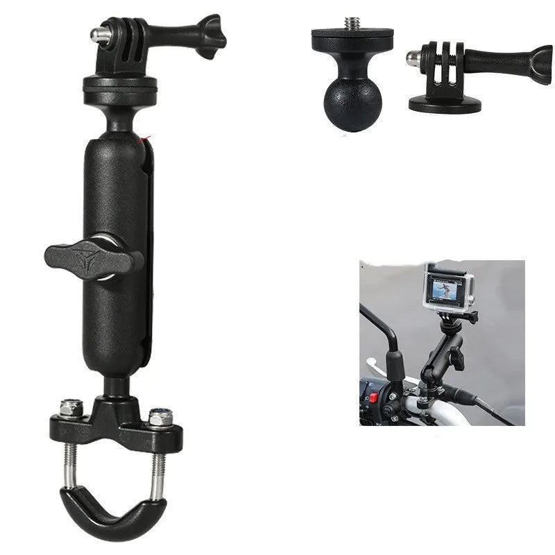 MOTOWOLF motorcycle driving recorder bracket base, aluminium alloy, 360 degree rotation, mirror or handlebar mount