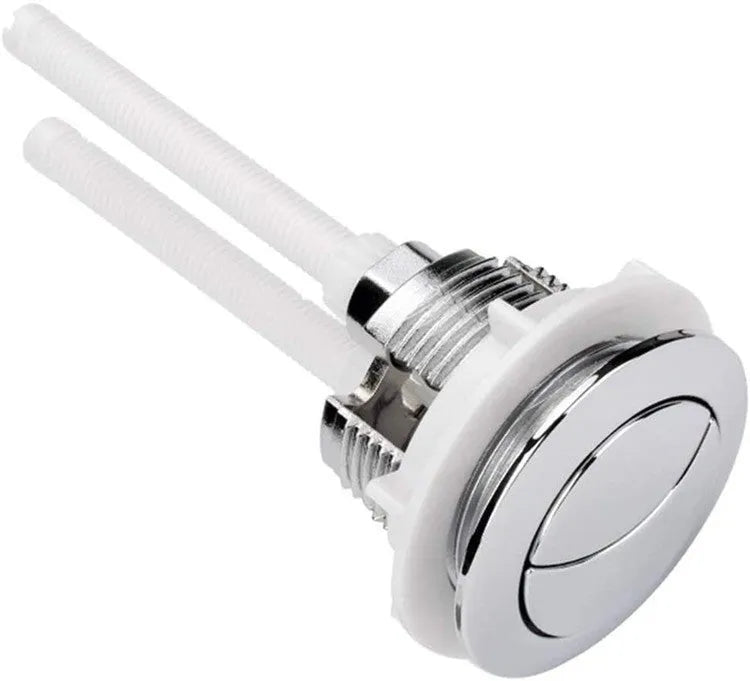 38mm round white ABS plastic double button toilet flush control for tank.