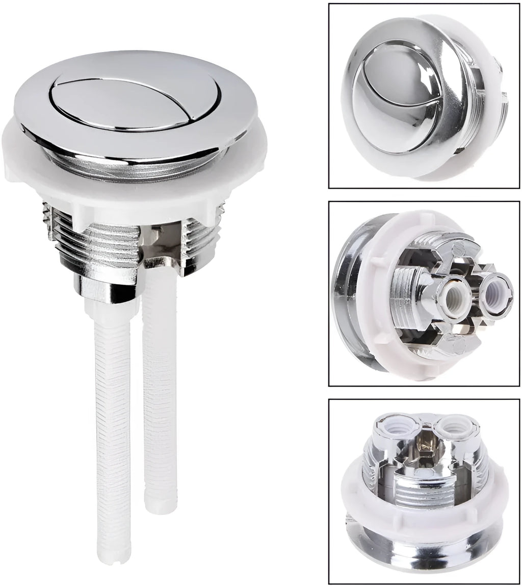 38mm round white ABS plastic double button toilet flush control for tank.