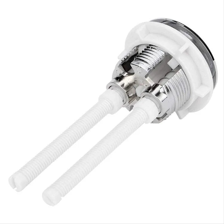 38mm round white ABS plastic double button toilet flush control for tank.