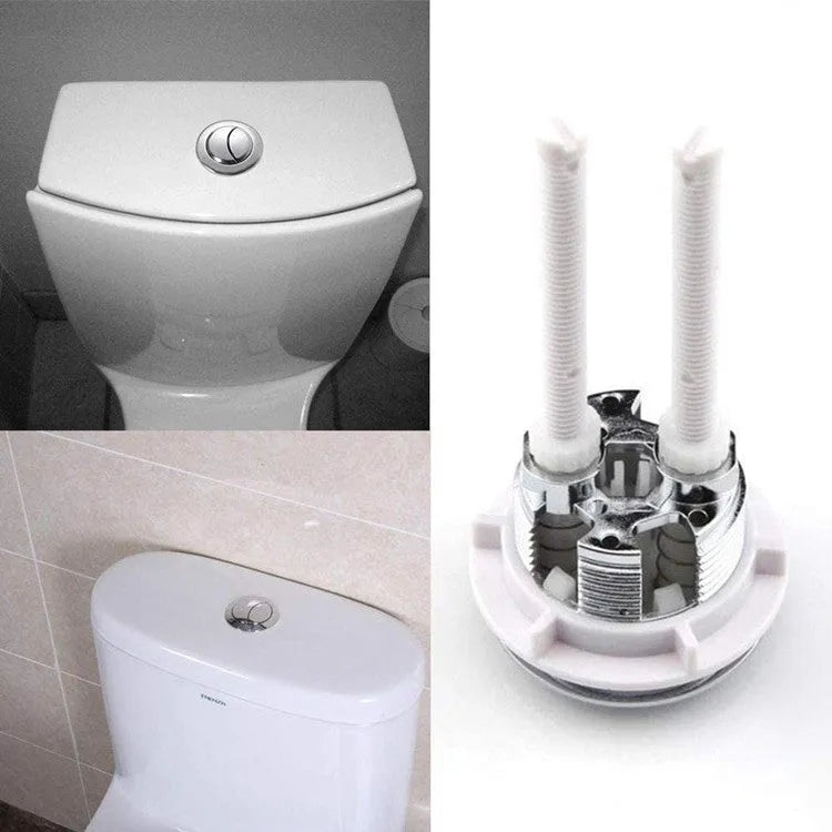 38mm round white ABS plastic double button toilet flush control for tank.