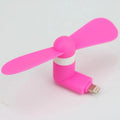 Portable mobile phone mini fan with plastic blades and rotary switch in multiple colours