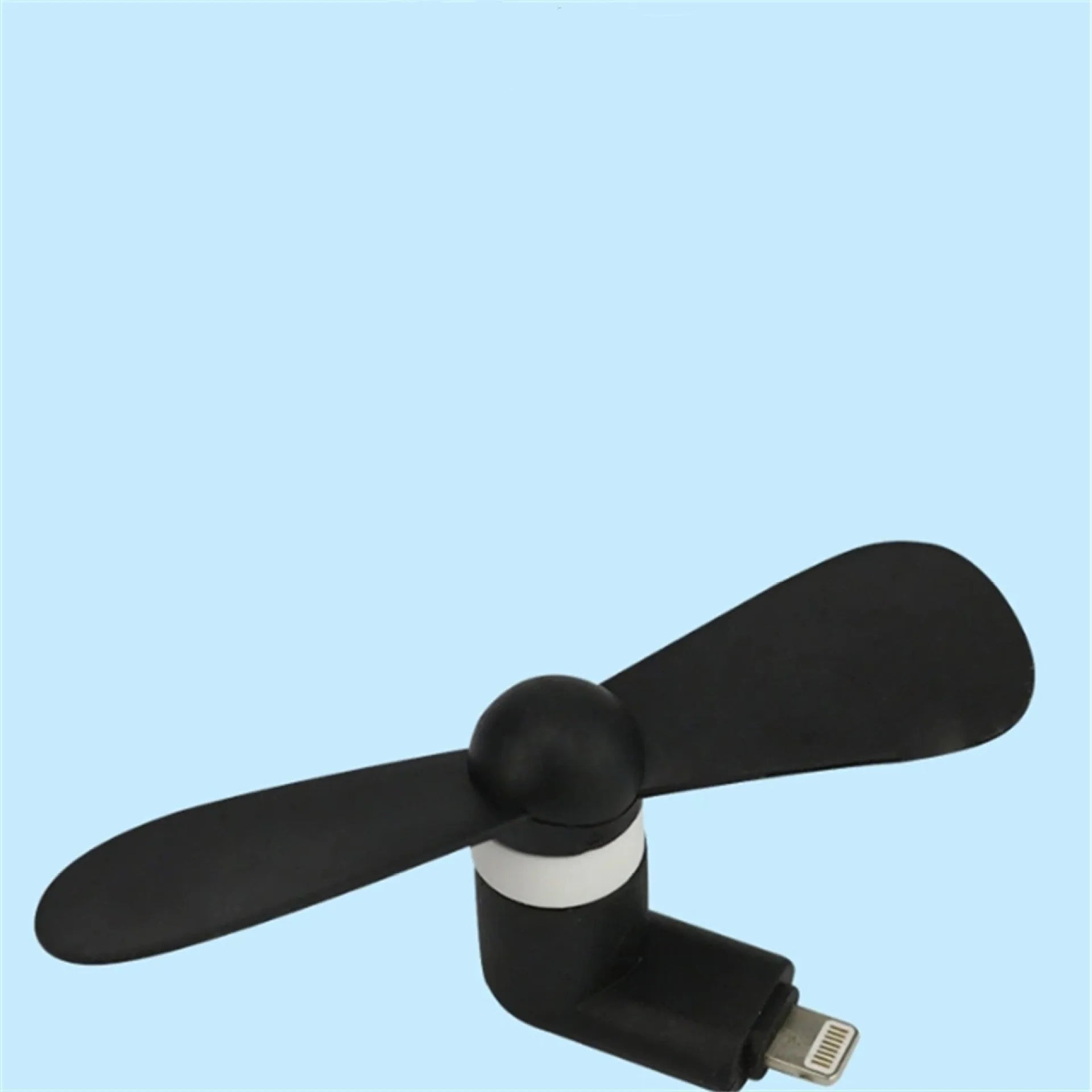 Portable mobile phone mini fan with plastic blades and rotary switch in multiple colours