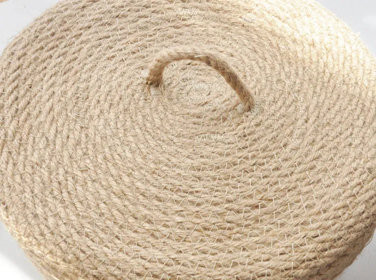Japanese style linen fabric storage basket with cover in three sizes for bedroom organisation