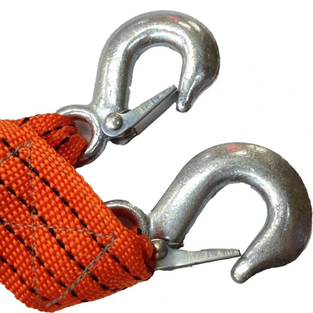Yellow CARLIFE 3 ton nylon trailer recovery belt with eagle grappling hook