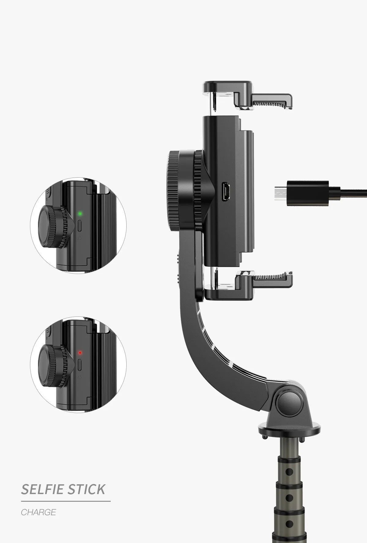 New Bastone 3-in-1 selfie stick tripod monopod Bluetooth remote stabiliser black colour