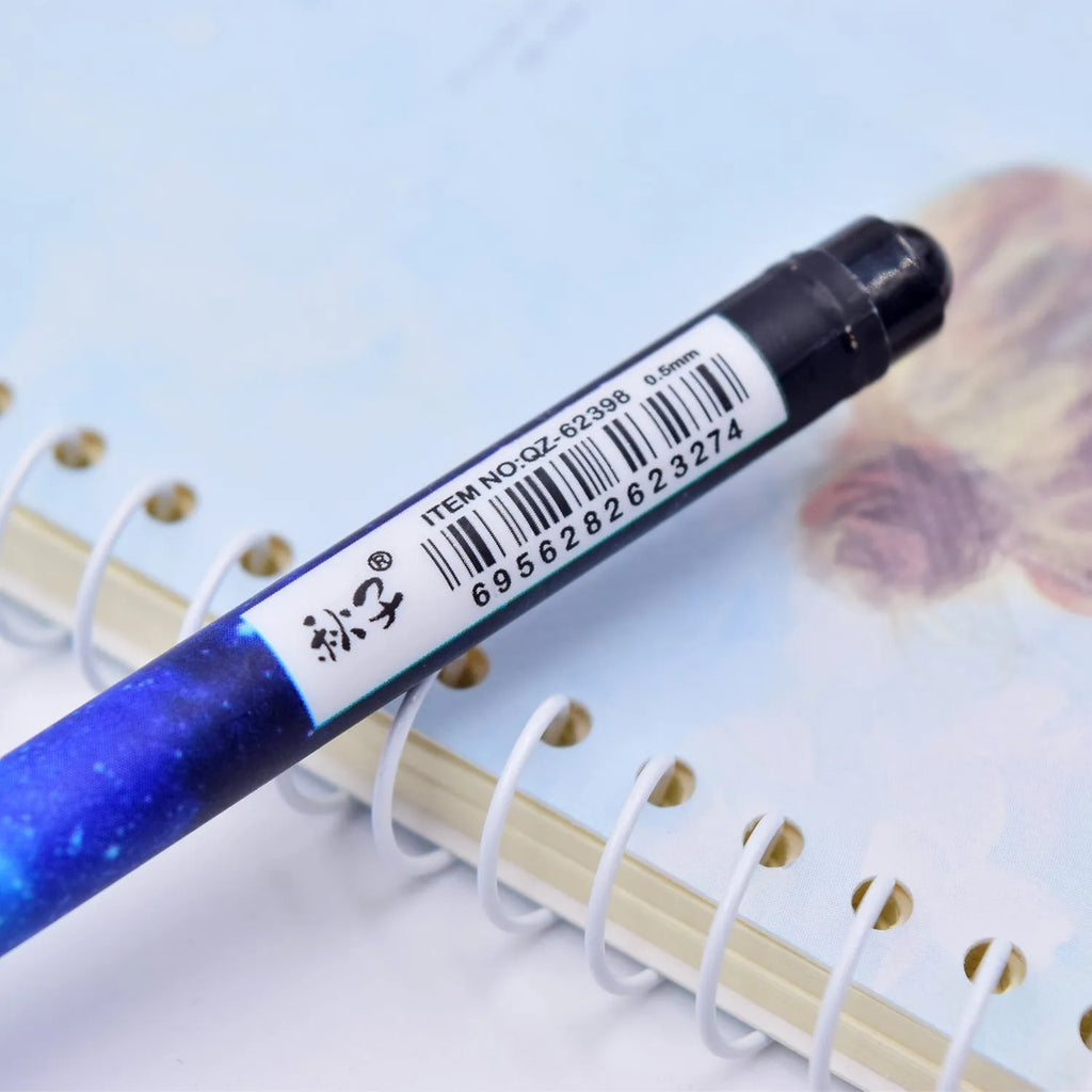 Twelve Constellations Black Gel Pen with Zodiac Pendant 0.5mm Tip Plastic Body 16cm Length for Office Stationery Use 36pcs Box Random Colour