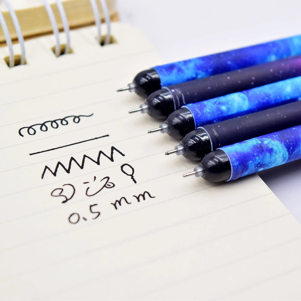 Twelve Constellations Black Gel Pen with Zodiac Pendant 0.5mm Tip Plastic Body 16cm Length for Office Stationery Use 36pcs Box Random Colour
