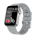 D06 colour screen smart watch with liquid silicone strap on a wrist, showing split screen display.