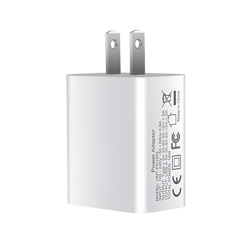 White FDGAO 18W fast charging plug with dual USB ports for Apple iPhone 12
