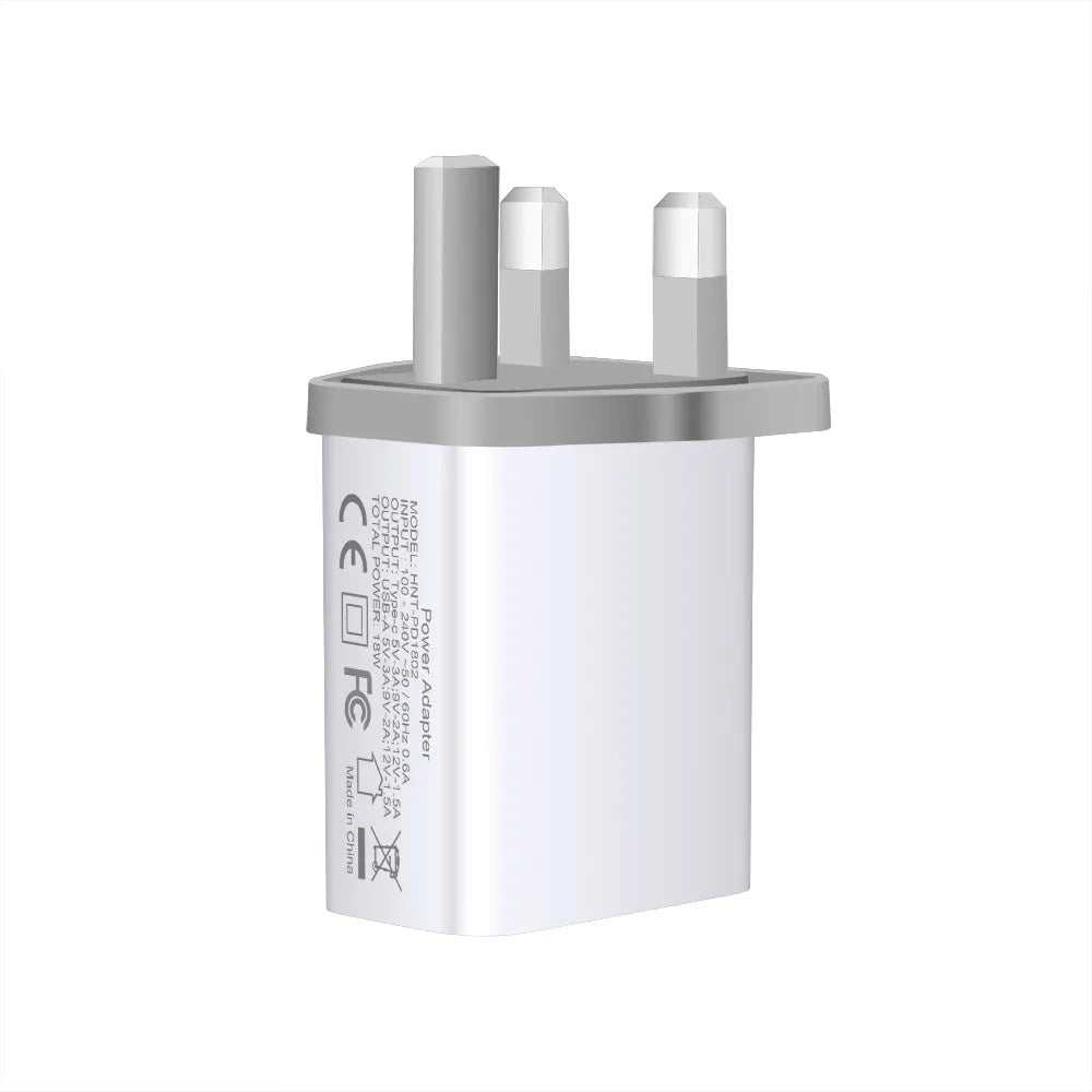 White FDGAO 18W fast charging plug with dual USB ports for Apple iPhone 12