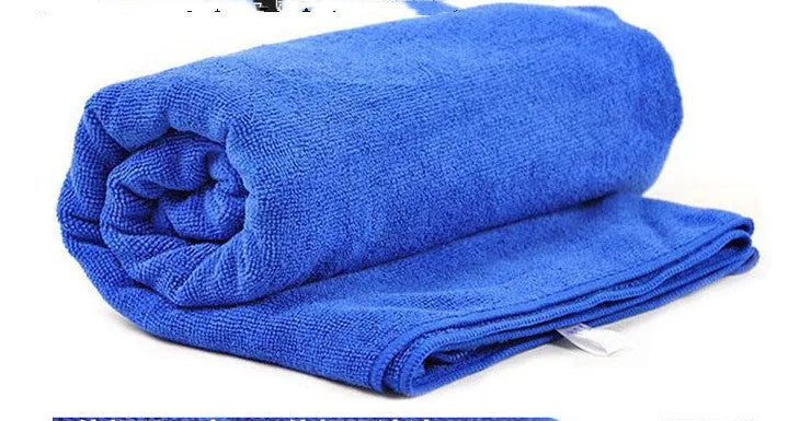 Large blue microfiber car wash towel 160cm x 60cm for car cleaning and waxing