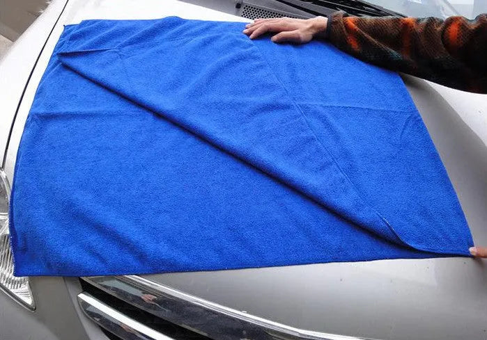 Large blue microfiber car wash towel 160cm x 60cm for car cleaning and waxing