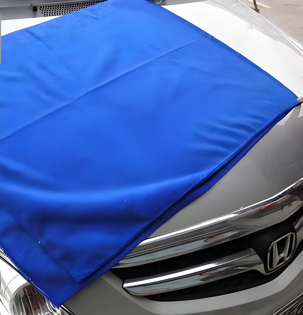 Large blue microfiber car wash towel 160cm x 60cm for car cleaning and waxing
