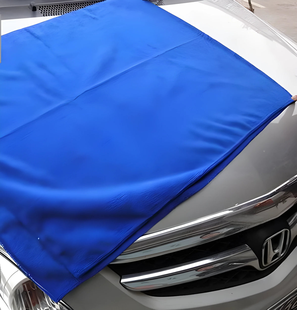 Large blue microfiber car wash towel 160cm x 60cm for car cleaning and waxing