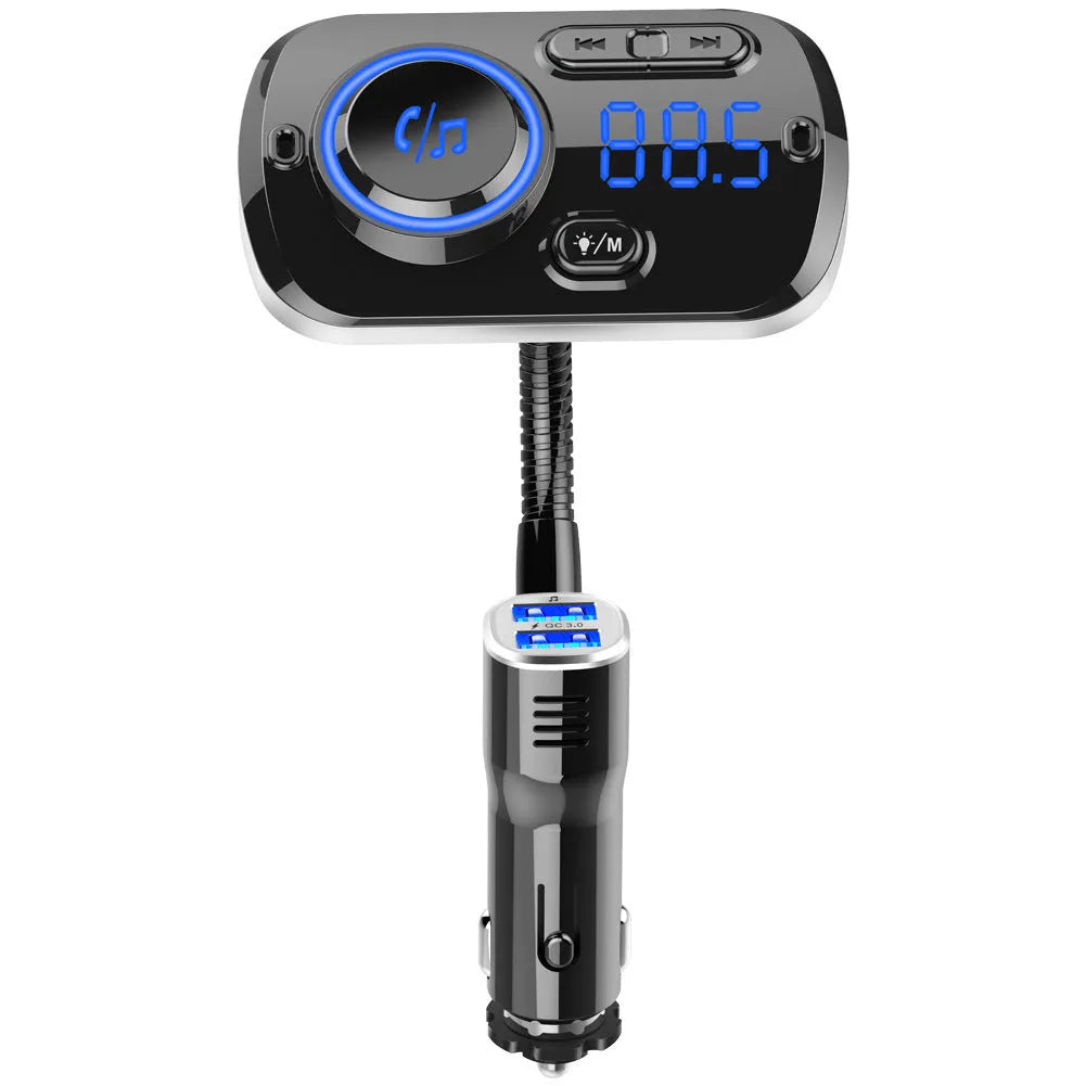Black car MP3 Bluetooth player BC49AQ with Bluetooth 5.0, FM transmitter, USB and TF card support