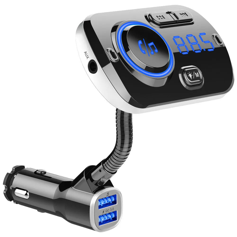 Black car MP3 Bluetooth player BC49AQ with Bluetooth 5.0, FM transmitter, USB and TF card support