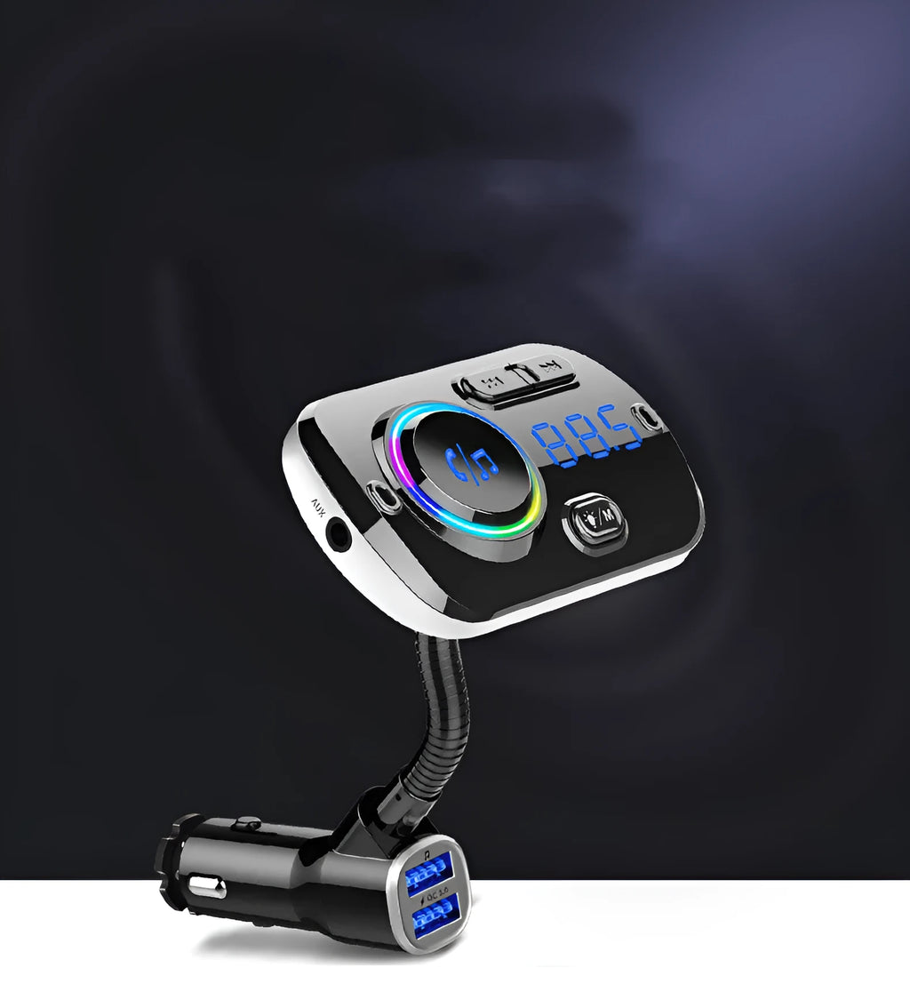 Black car MP3 Bluetooth player BC49AQ with Bluetooth 5.0, FM transmitter, USB and TF card support