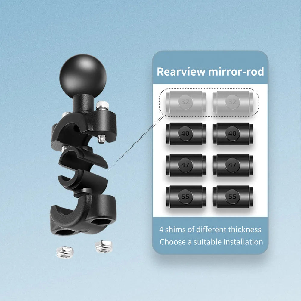 Motorcycle bracket mount for GoPro Insta360 action camera with 360 panoramic support in multiple colours