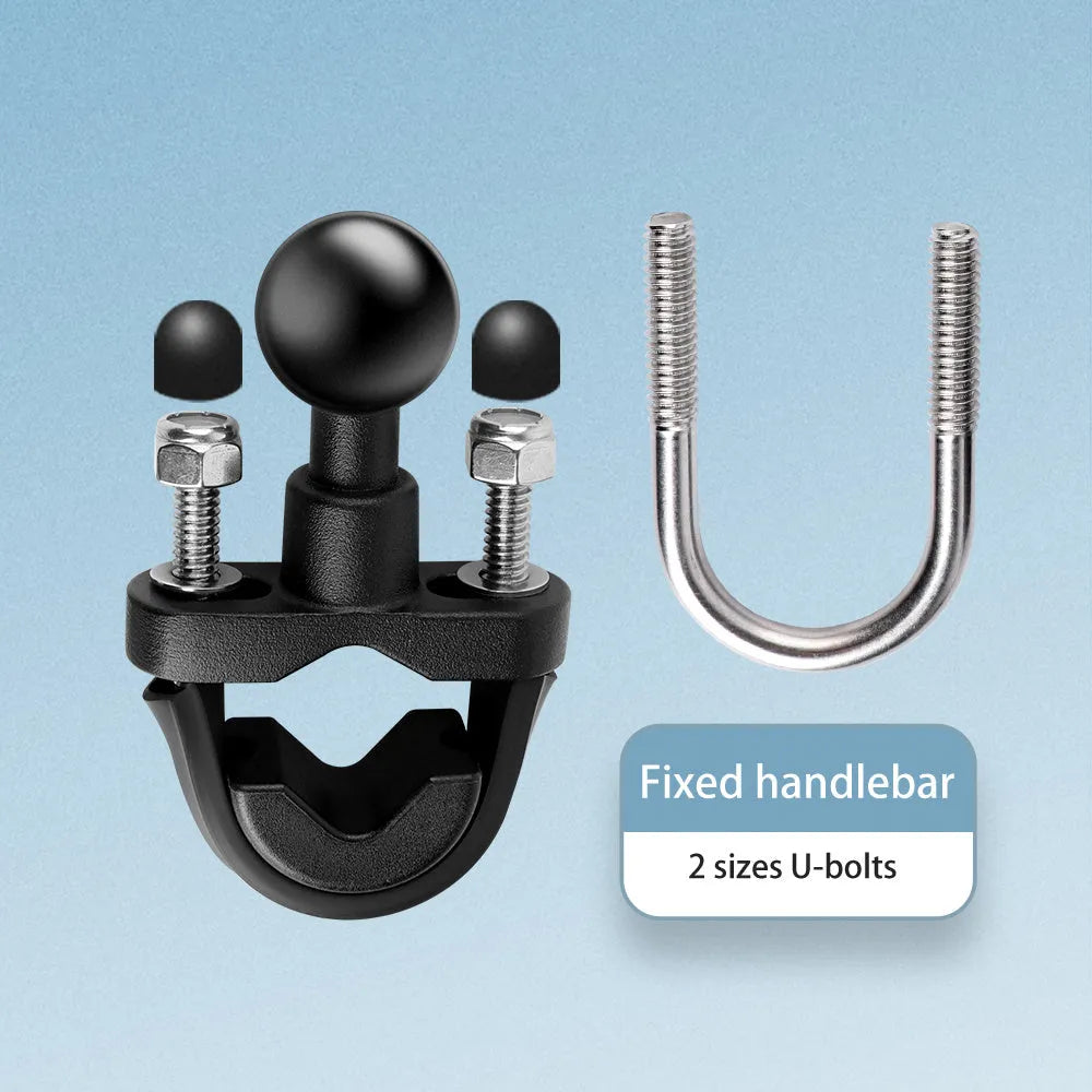 Motorcycle bracket mount for GoPro Insta360 action camera with 360 panoramic support in multiple colours