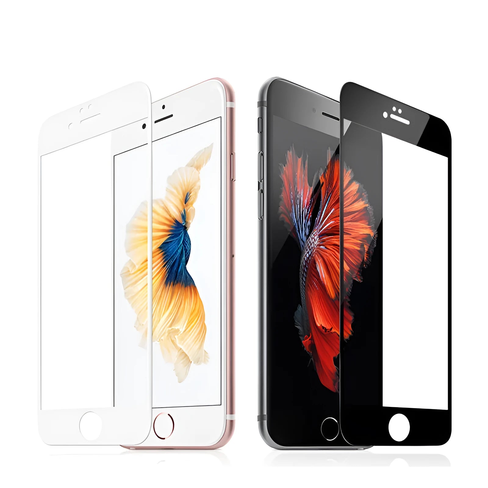 iPhone tempered glass screen protector with full coverage and hard edge for models 6 to 8 Plus
